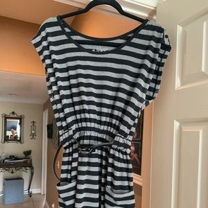 Black and gray striped dress